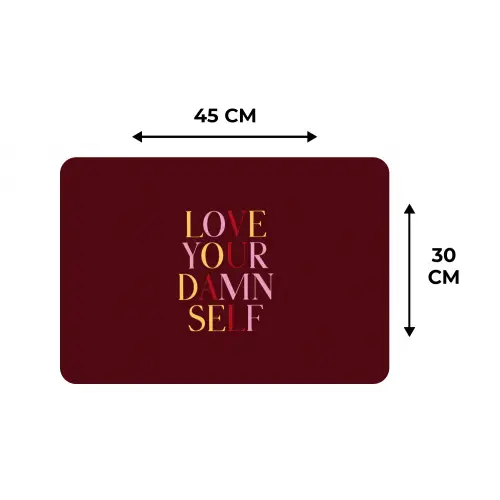 Love your damn self - Kleurrijk - Bordeaux Placemat vinyl groot -specs