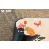 Vaas - Bloemen - Vlinder - Rood Placemat vinyl groot -closeup