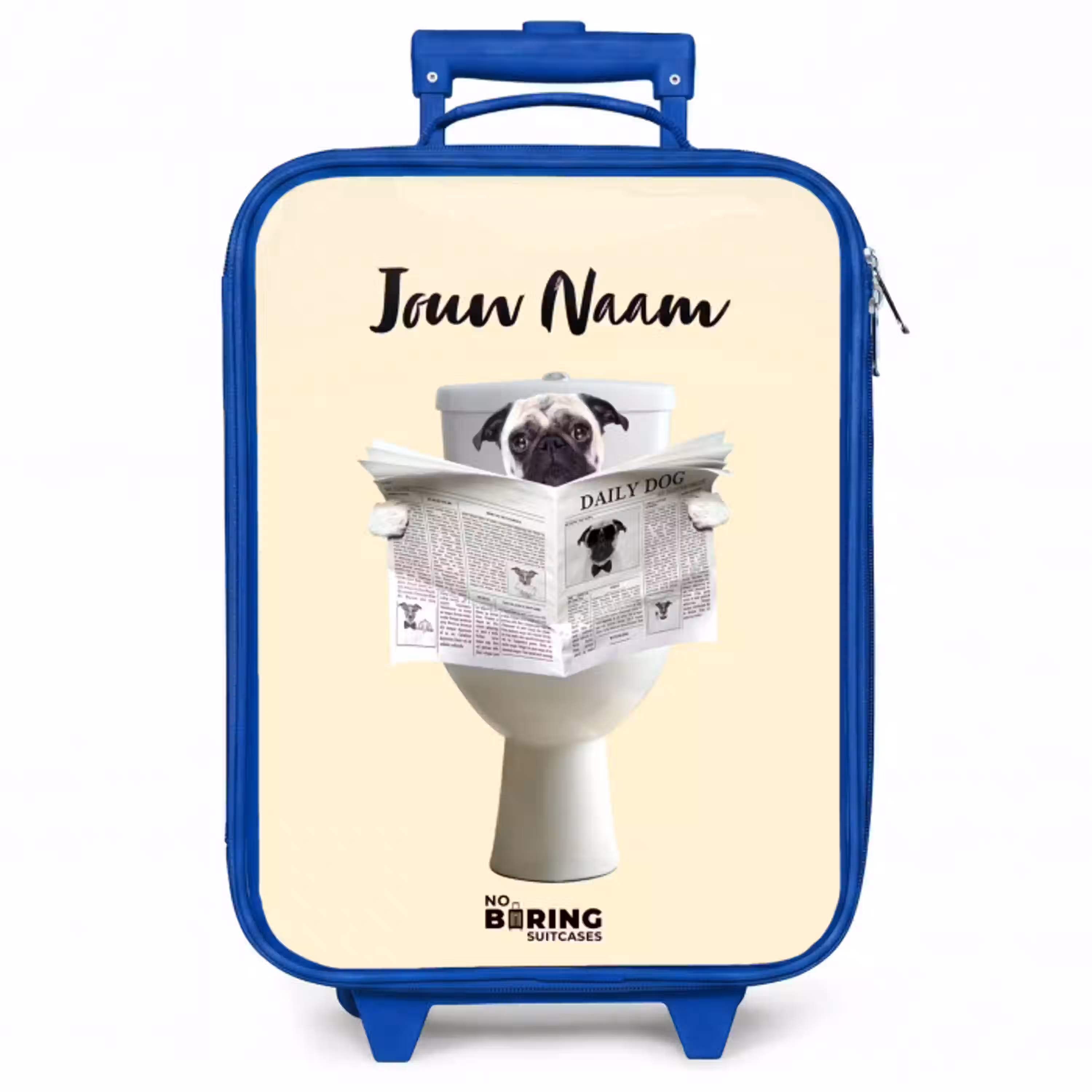 Hondje Leest de Krant Kinderkoffer - Blauw klein -zzz_website3d