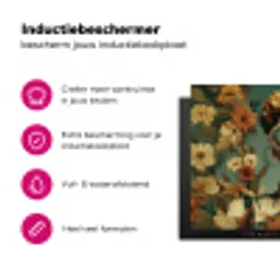 Bloemenkrans - Vrouwengezicht - Zonnebril - Oranje Inductie beschermer vinyl 3mm klein -wsfeer2_website