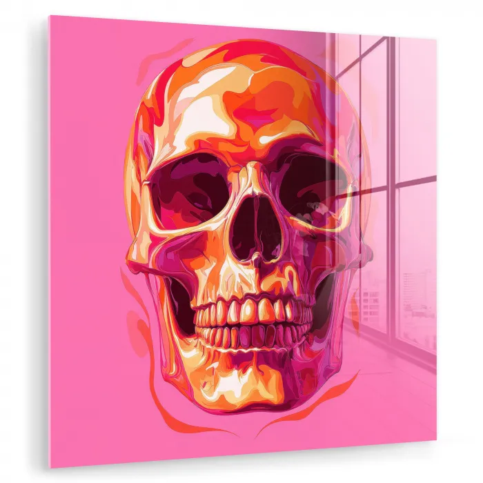Felroze - Tanden - Schedel plexiglas 5mm klein -zzzproduct_nieuw