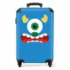 Dierenportret - Monster - blauw NBS - Handbagage koffer - Unisex middel -productfoto_recht