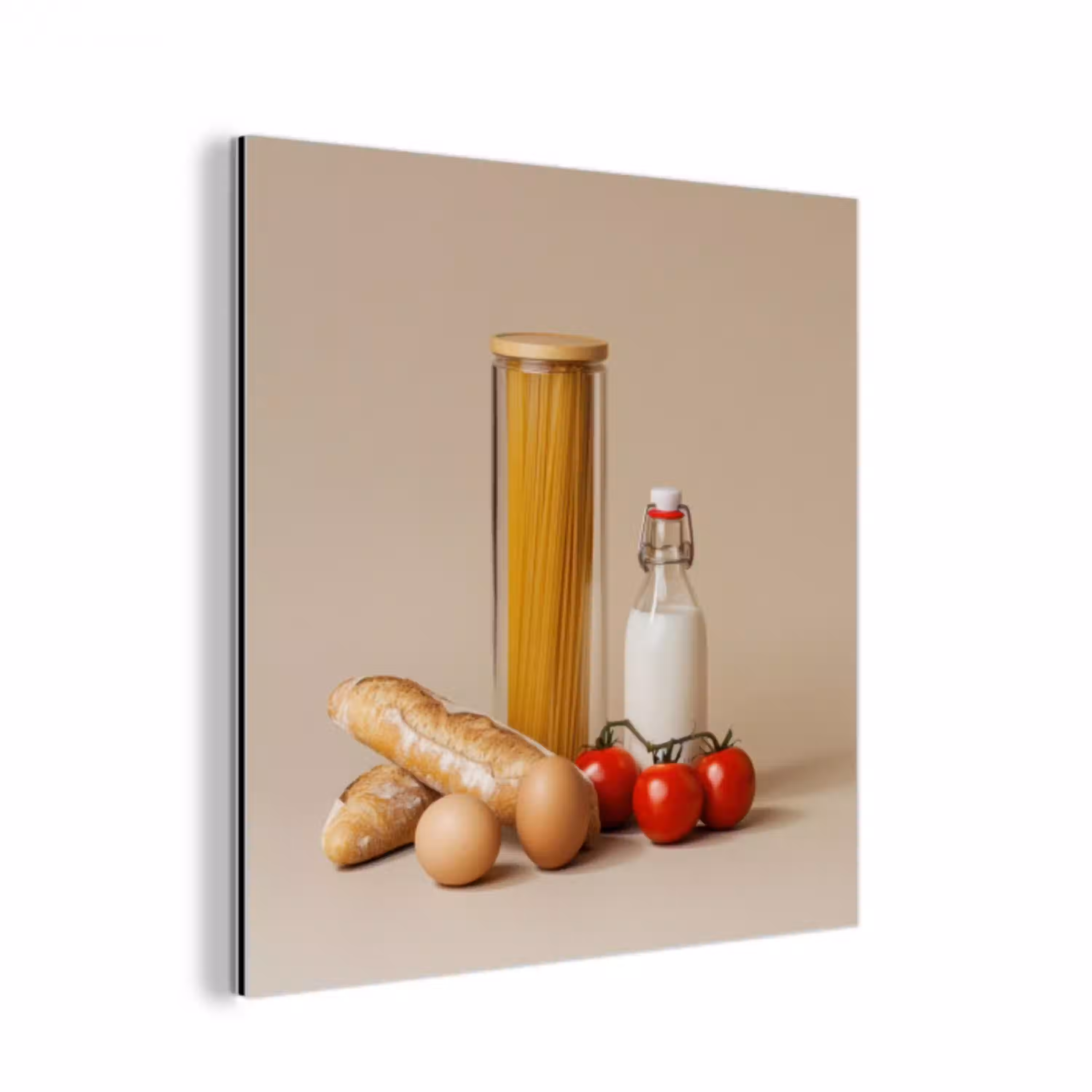 Spaghetti - Melk - Tomaten - Eieren - Brood aluminium wit klein -3d