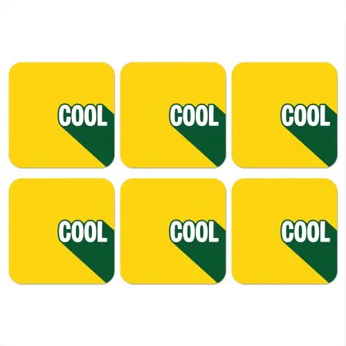 Cool - Geel - Groen onderzetter kurk middel -3d