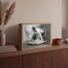 Varken - Schattig - Spaghetti - Zwart wit - Dier Light Box met batterij (Wandlamp) middel -sfeer2