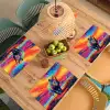 Neushoorn - Zonsondergang - Savanna - Kleurrijk Placemat vinyl groot -zzsfeer5_Kitchenyeah-website