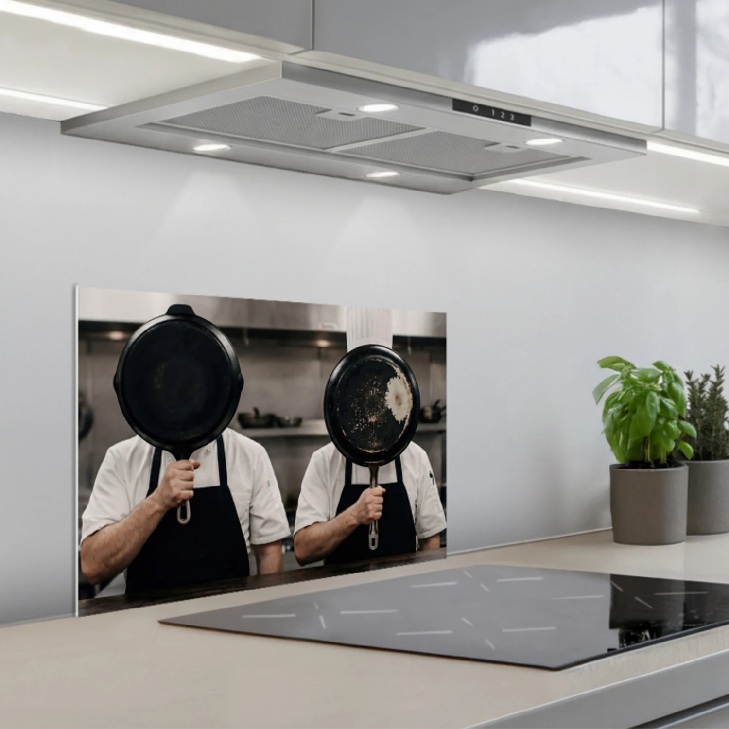 Koks - Koekenpannen - Keuken keuken achterwand spatscherm klein -3d_schuin