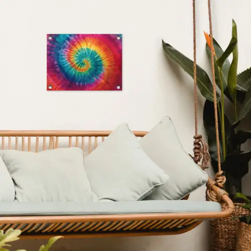 Regenboogkleuren - Tie dye - tuinposter los doek klein -sfeer7