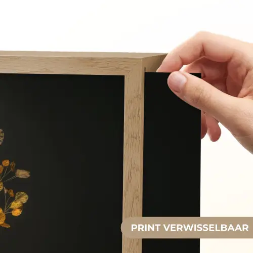 Goudbruine - Bladeren - Vaas - Herfstachtig Light Box met batterij (Wandlamp) middel -USP_websiteprintNL