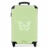 Groene achtergrond met witte vlinder NBS - Handbagage koffer - Kinderen Unisex middel -productfoto_recht