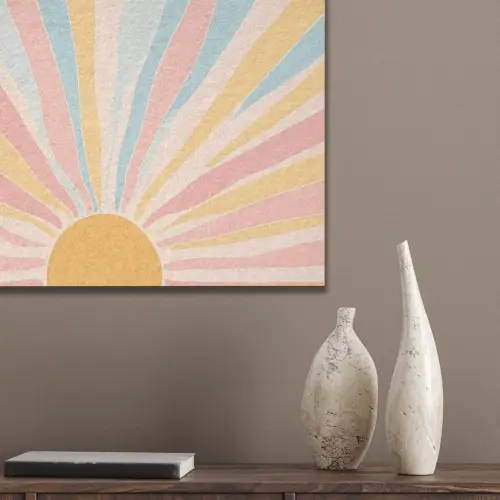 Illustratie - Zon - Pastelkleuren PET vilt klein -sfeer6_closeup