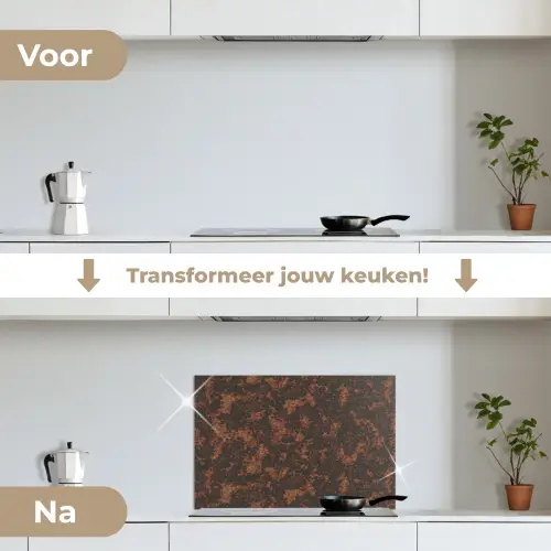 Zwart - Vlekken - Roest - Bruin keuken achterwand spatscherm klein 900 -voor_na_NL