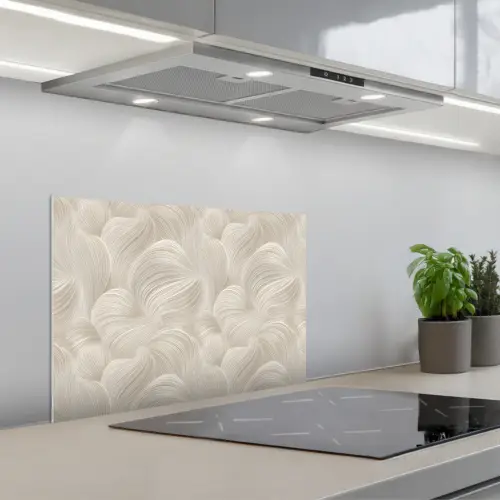 Lijnen - Waaier - Beige keuken achterwand spatscherm klein 900 -3d_schuin