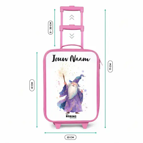 Oude tovenaar met staf Kinderkoffer - Roze klein -productfoto_formaten