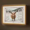 Schotse Hooglander - Winterlandschap - Landelijk - Bergen - Doorkijk Light Box met batterij (Wandlamp) middel -z3d_website