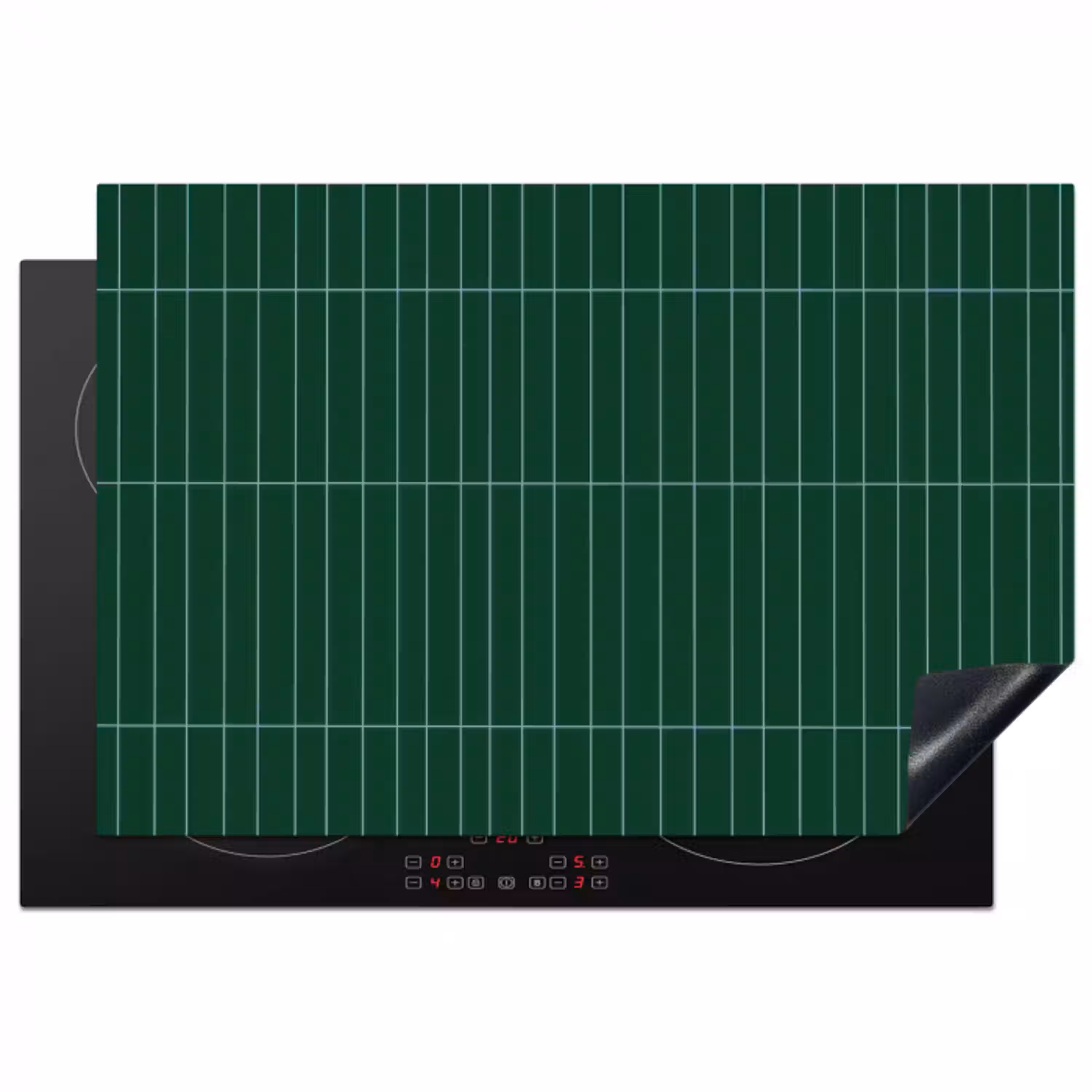 Patroon - Tegels - Donkergroen Inductie beschermer vinyl 3mm klein 276 -3d