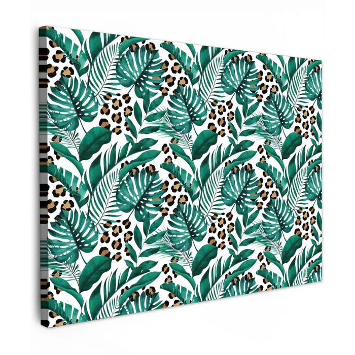 Inductie beschermer - Panterprint - Bladeren - Jungle - Afdekplaat voor kookplaat canvas 2cm klein -z3d