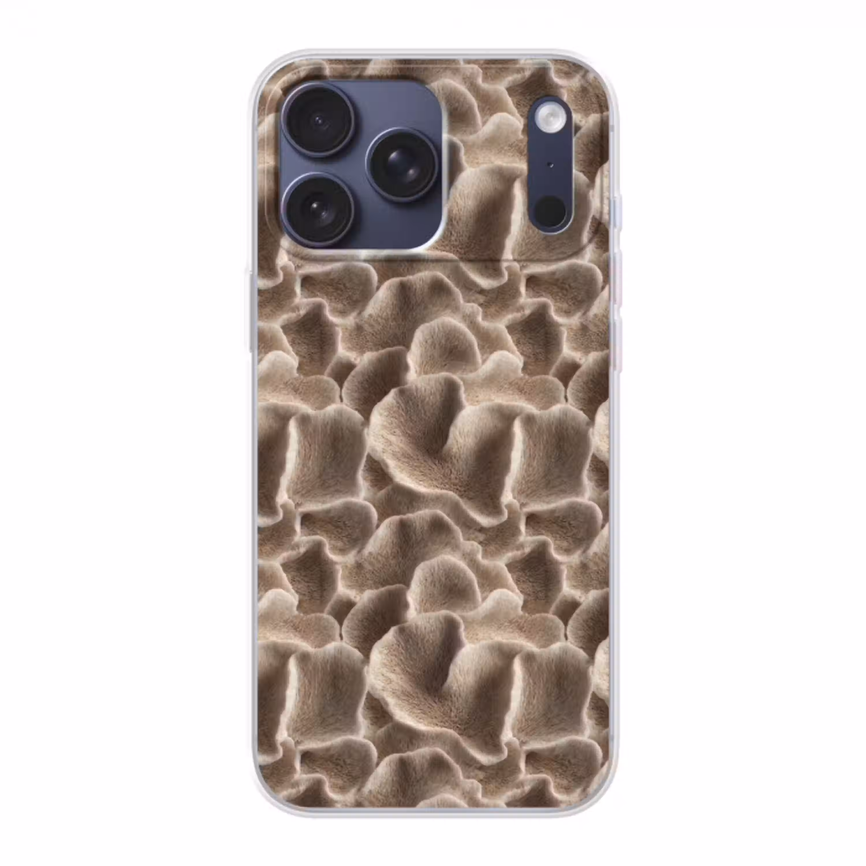 Waaiervorm - Beige - Vezel textuur Telefoonhoesje iPhone 17 Pro Max klein 879 -3d