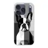 Buldog - Zwart - Abstract - Vlakken Telefoonhoesje iPhone 17 Pro klein -3d