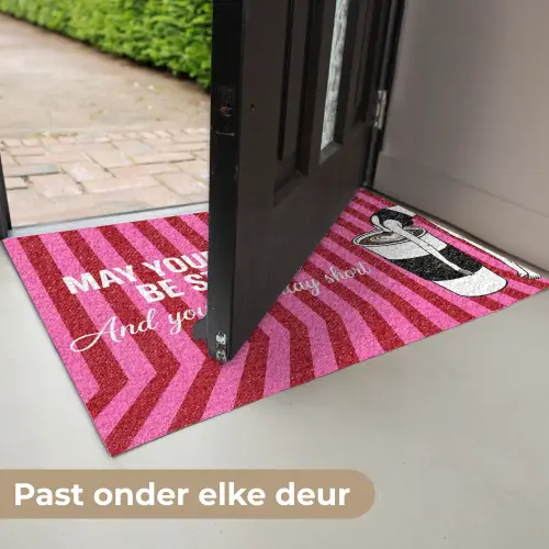 Roze - Strepen - Koffie - Maandag Deurmat klein -USP_NL