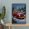 Kersttruck - Sneeuwbos - Rood canvas 2cm klein -sfeer4
