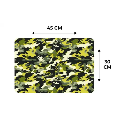 Groen - Geel - Camouflage - Patroon Placemat vinyl groot 368 -specs