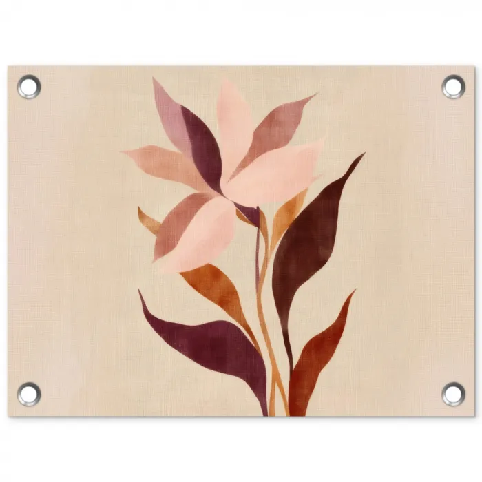 Bloemen - Blaadjes - Minimalistisch - Roze tuinposter los doek klein -3d