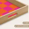 Schaakbord print - Oranje - Roze - Blokjes Dienblad Rechthoek middel -USP_HandgreepDE