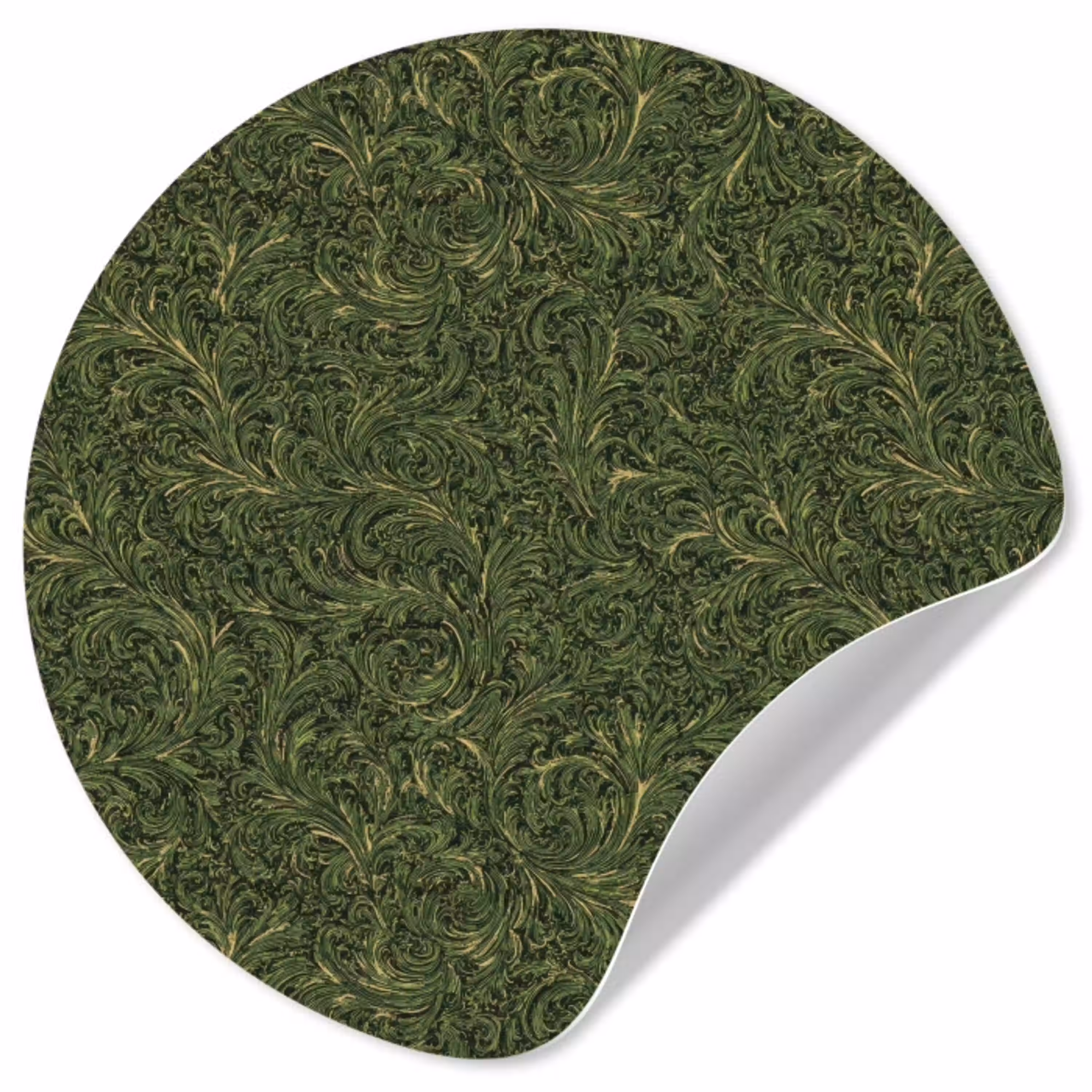 Donker - Groen - Krullend - Botanisch Wandcirkel behangsticker klein 186 -3d