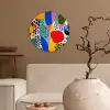 Stippen - Vormen - Modern - Kleuren Wandcirkel kunststof plaat 5mm dik klein -sfeer1