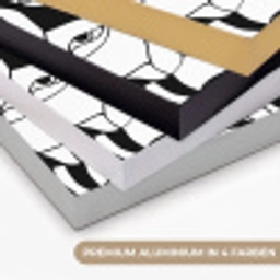 Lijnen - Gezichten - Zwart - Wit Textielframe zwart klein 947 -USP_kleurenDE