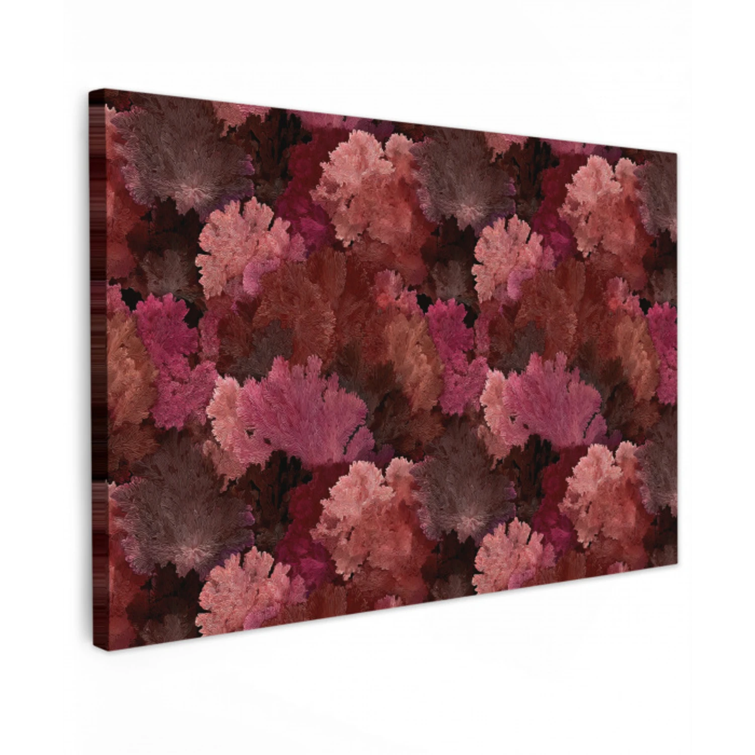 Koraal - Textuur - Kleurrijk Tuinposter op houten frame 2 cm dik klein 845 -3d