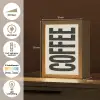 Japandi - Koffie - Decoratie - Vintage Light Box met kabel (Tafellamp) klein -USP_NL