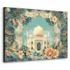 Taj Mahal - Ramadan - Bloemen - Islamitische Textielframe zwart klein -3d