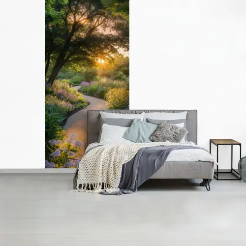 Pad - Bloemen - Park fotobehang vinyl groot -slaapkamer