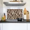 Waaiervorm - Beige - Vezel textuur Inductie beschemer met haakjes klein 777 -sfeer2