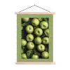 Appels - Groen - bladeren textielposter latten blank klein -3d