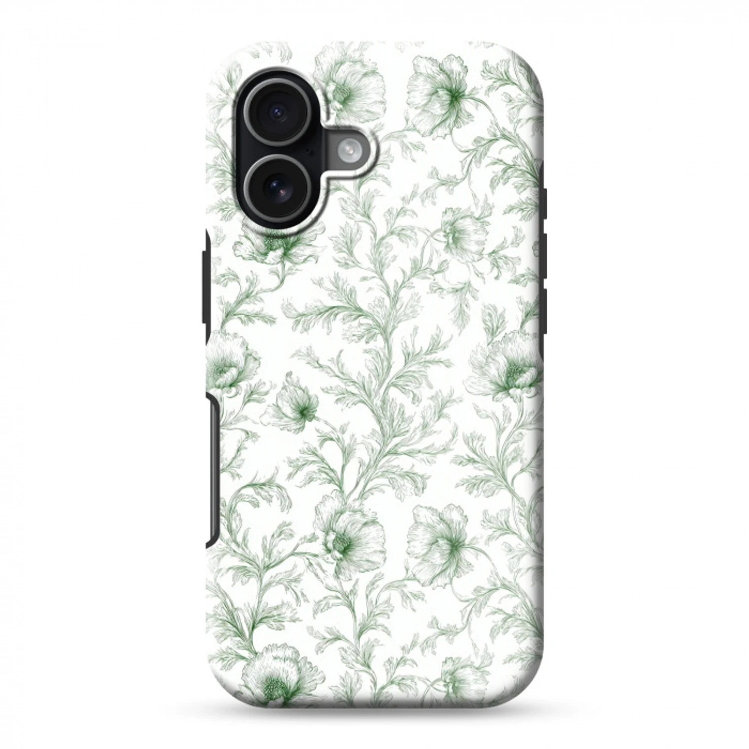 Bloemen - Getekend - Groen Toughcase MagSafe Apple iPhone 17 klein 1017 -3d