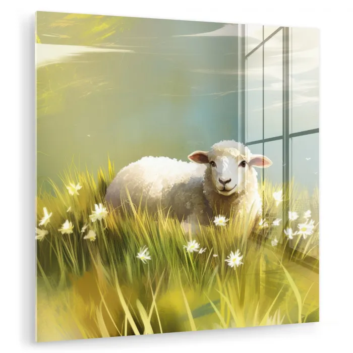 Schaap - Weide - Groen plexiglas 5mm klein -zzzproduct_nieuw