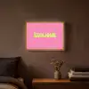 Roze - Groene bonjour - Organisch Light Box met batterij (Wandlamp) middel -sfeer4