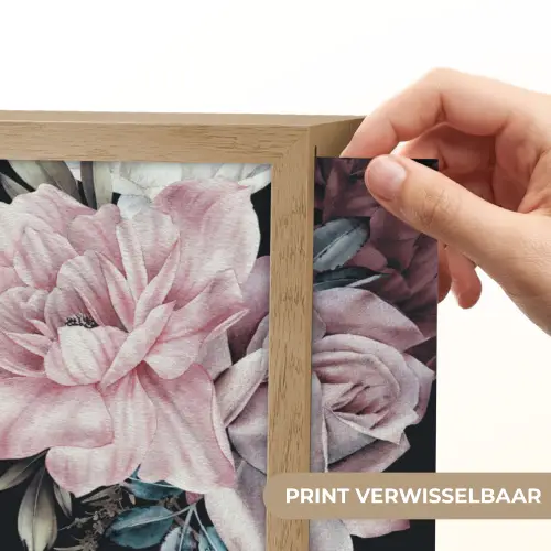 Vintage - Rozen - Romantisch - Bloemen Light Box met batterij (Wandlamp) middel -USP_websiteprintNL