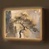 Boom - Goud - Landschap - Verf Light Box met batterij (Wandlamp) middel -z3d_website