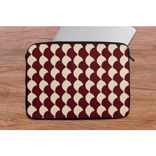 Rood - Tegelpatroon - Crème laptophoes neopreen klein 279 -tafel