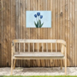 Tulpen - Blauw - Bladeren Tuinposter op houten frame 2 cm dik klein -sfeer4