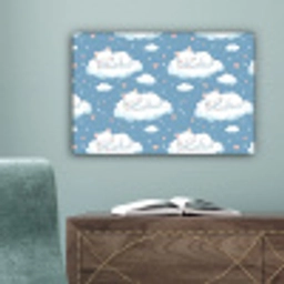 Kitten - Wolken - Blauw canvas 2cm klein 34 -sfeer4