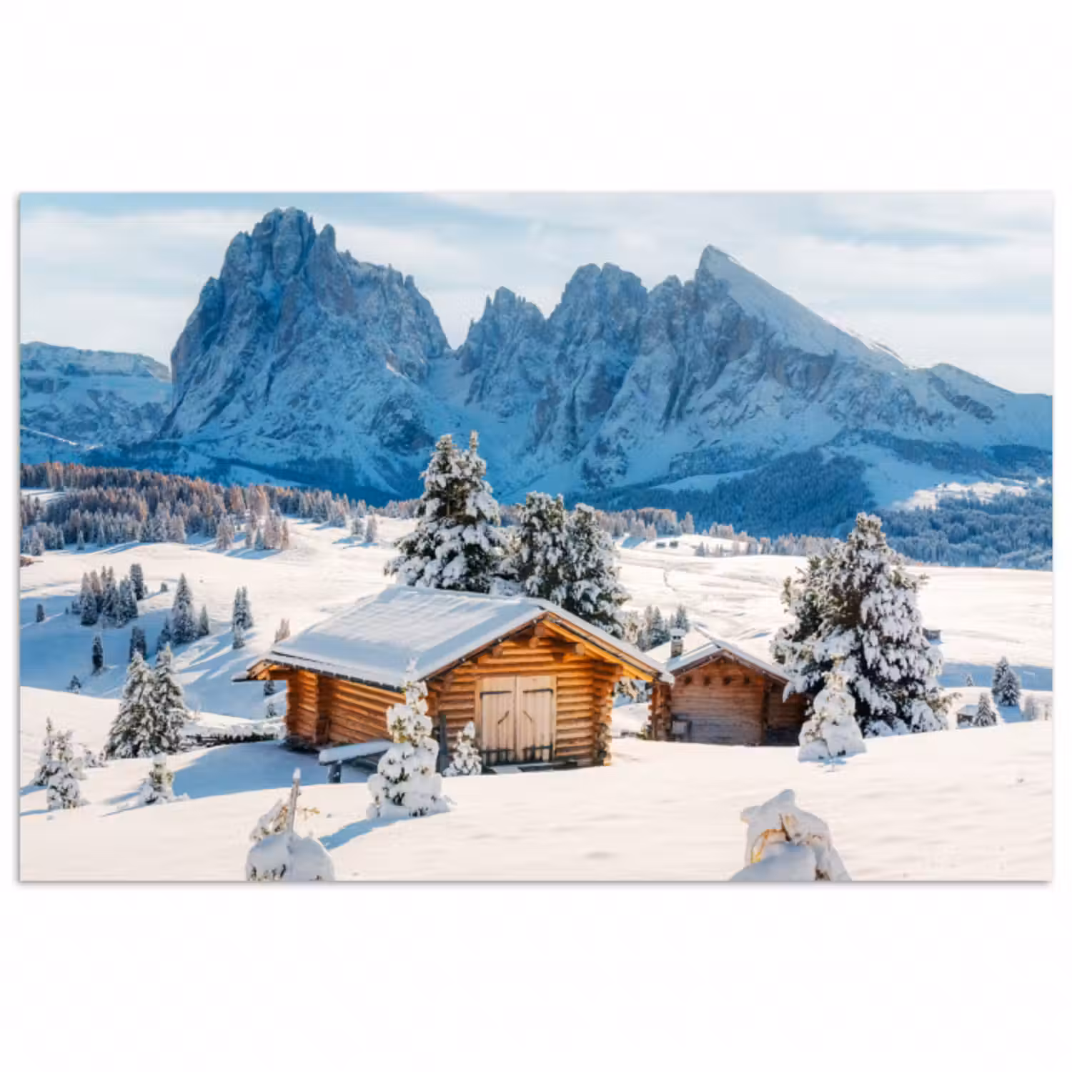 Poster - Winter - Hütte - Berge - Aussicht - Schnee