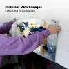Wereldkaart - Blauw - Abstract Inductie beschemer met haakjes klein -ky-ophangen-nl