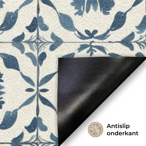 Grafisch - Tegel - Blauw Deurmat klein 898 -antislip_NL