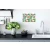 Flamingo - Bloemen - Bladeren - Jungle - Tropical Muursticker klein -keuken