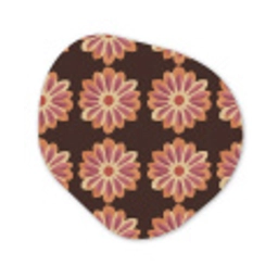 Bloemen - Patroon - Bruin Wandcirkel Organisch Forex 3mm klein 629 -3d